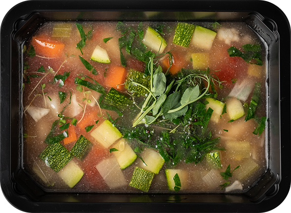 Суп с ньокки, овощами и шпинатом